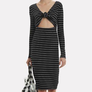 INTERMIX striped long sleeve cotton dress